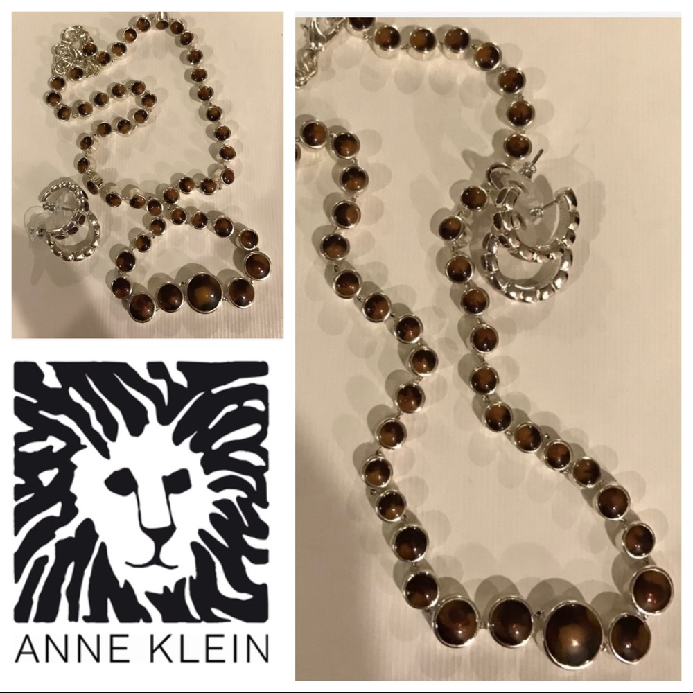 Anne Klein Vintage Tortoise Necklace & Earring Set